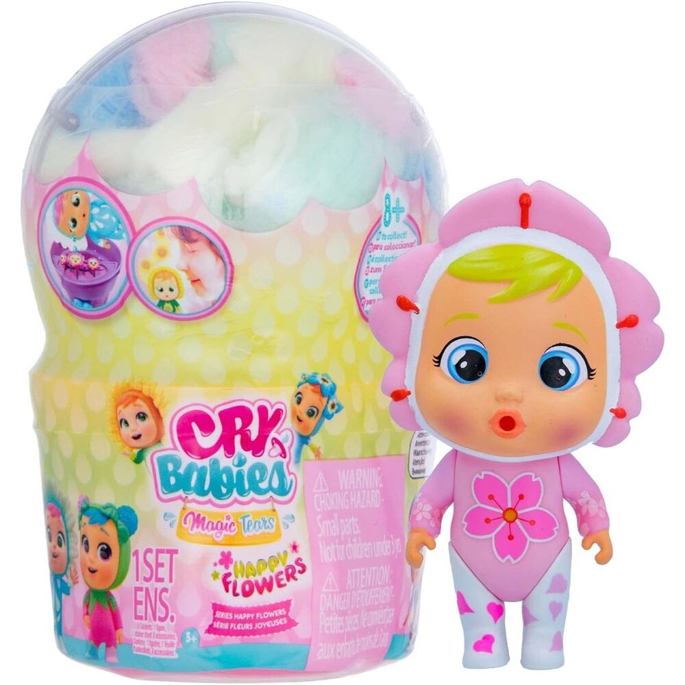 NIB Cry Babies Magic Tears Happy Flowers 5" Baby Doll Toy - Includes one Doll